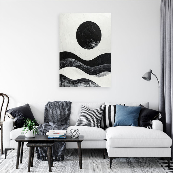 Obraz nowoczesny do salonu biura sypialni spa, Abstrakcja Czarno 20x30