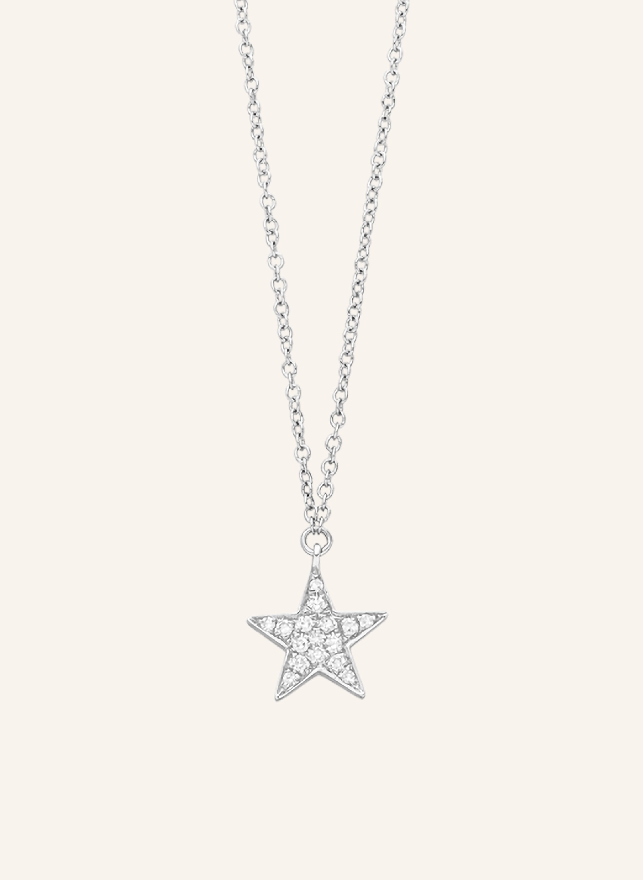 Leaf Halskette STERN aus 18 Karat Weißgold mit Diamanten