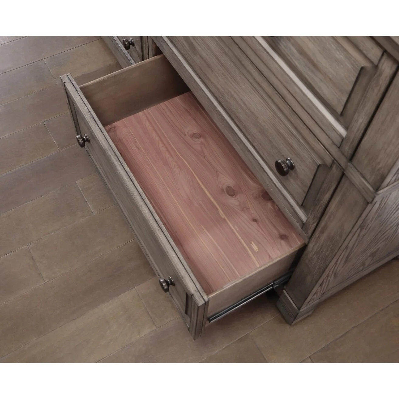 Wire-brushed 1pc Nightstand Warm Solid Wood 3-Drawers Bedside Table Transitional Bedroom Furniture