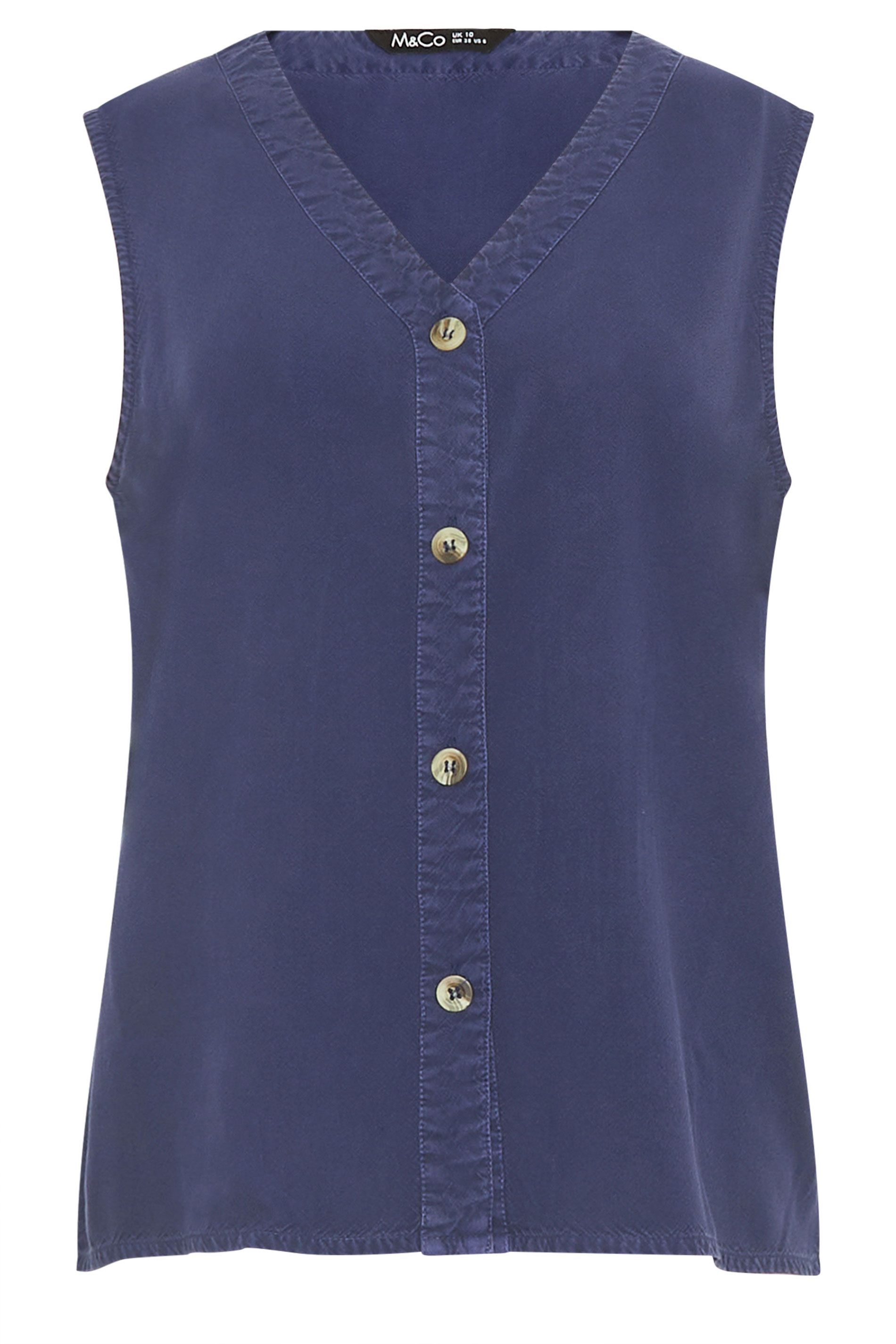 M&Co Button Through Sleeveless Blouse