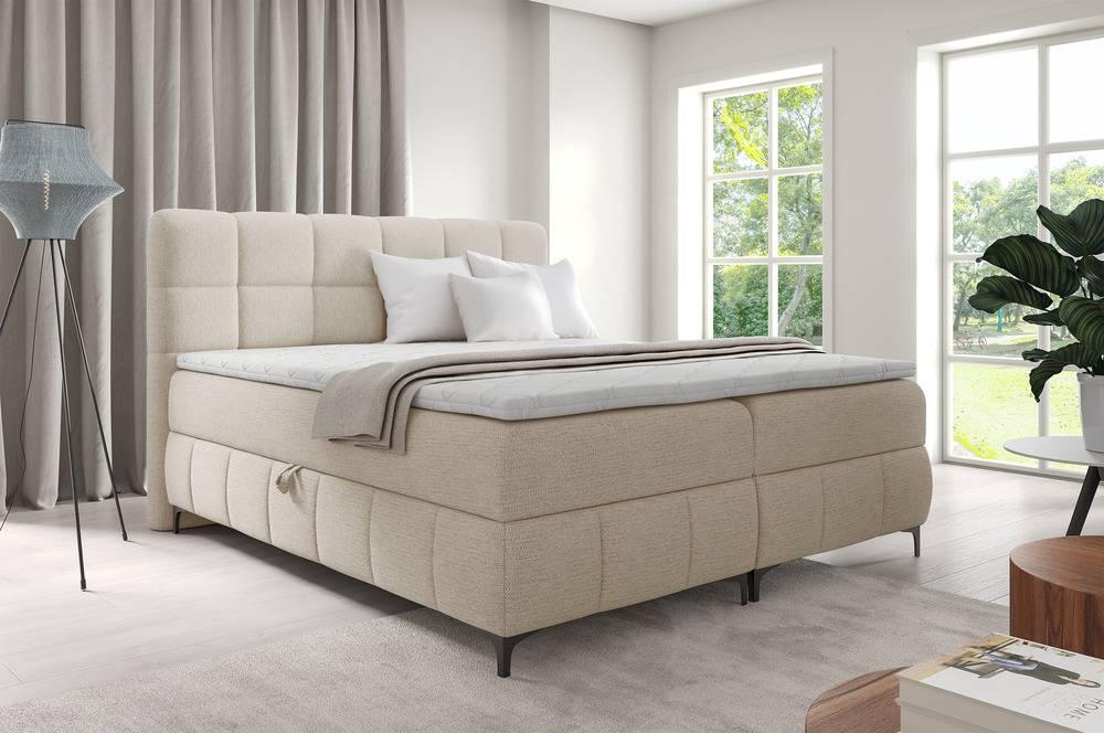 Boxspring Adras chenille 160 x 200 cm met opbergruimte en topper