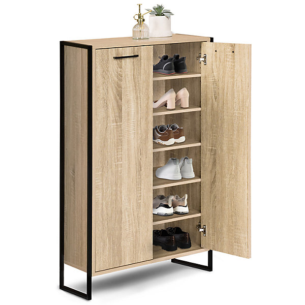 Armoire à chaussures 18 paires LUIS 2 portes design industriel