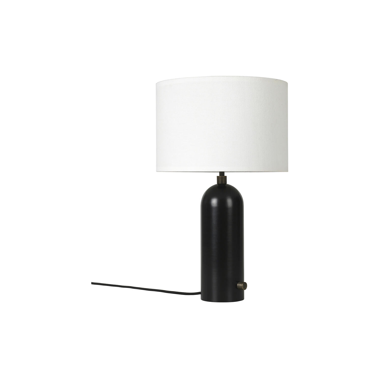 Gravity Table Lamp, blackened steel/white