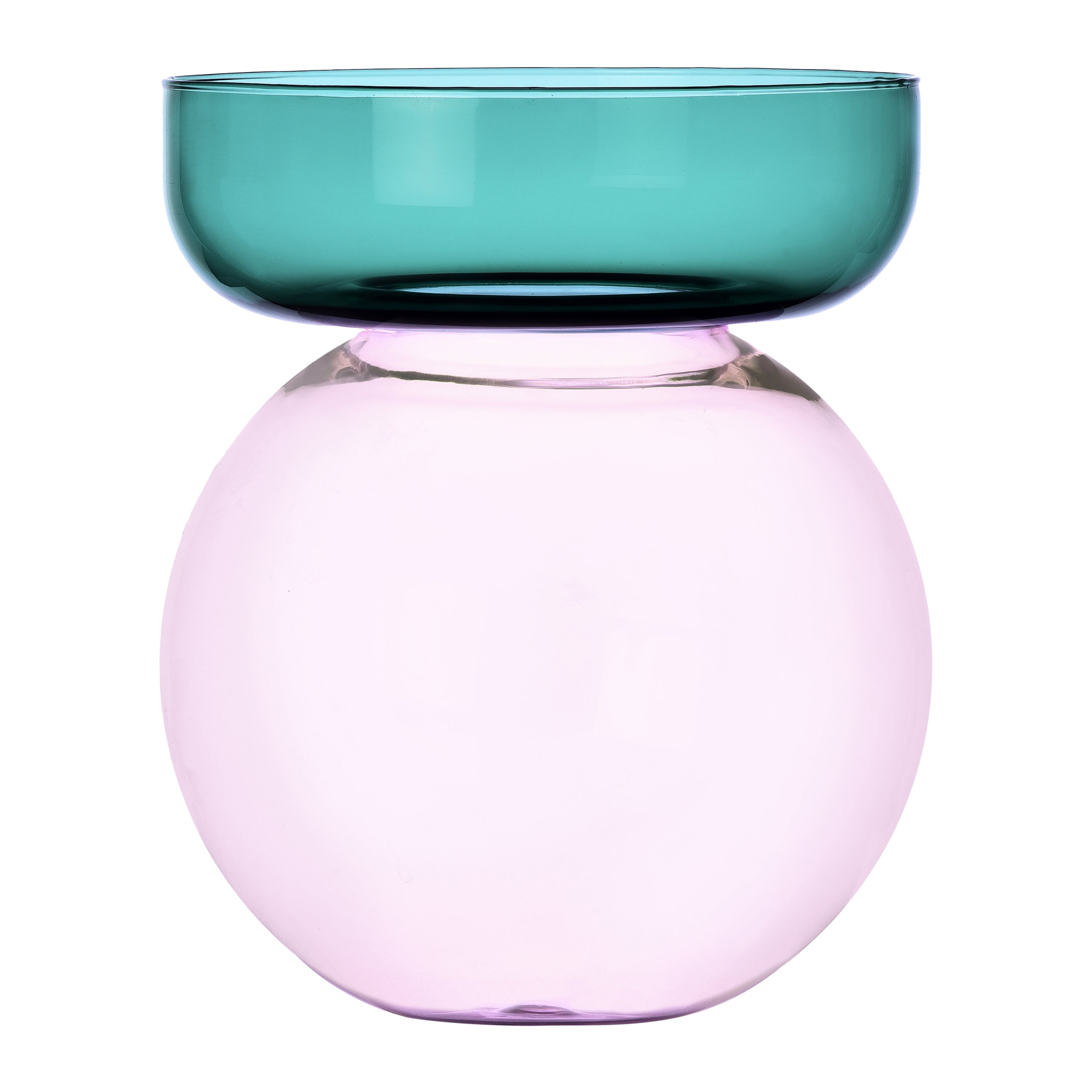 Ichendorf Milano Aura Vaas - Rond H 25 cm - Petrol / Pink