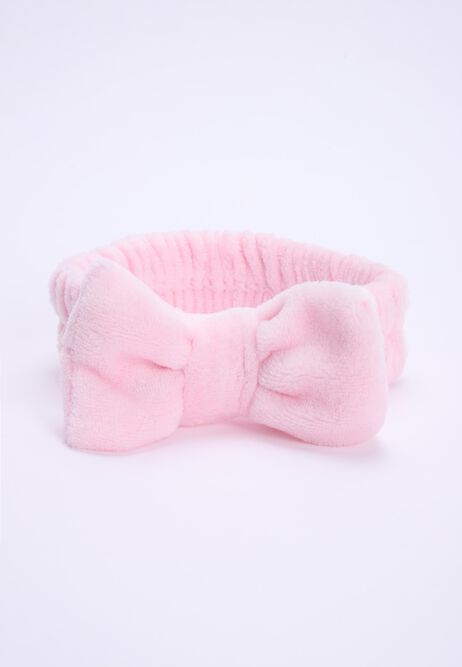 Womens Pink Fluffy Bow Headband