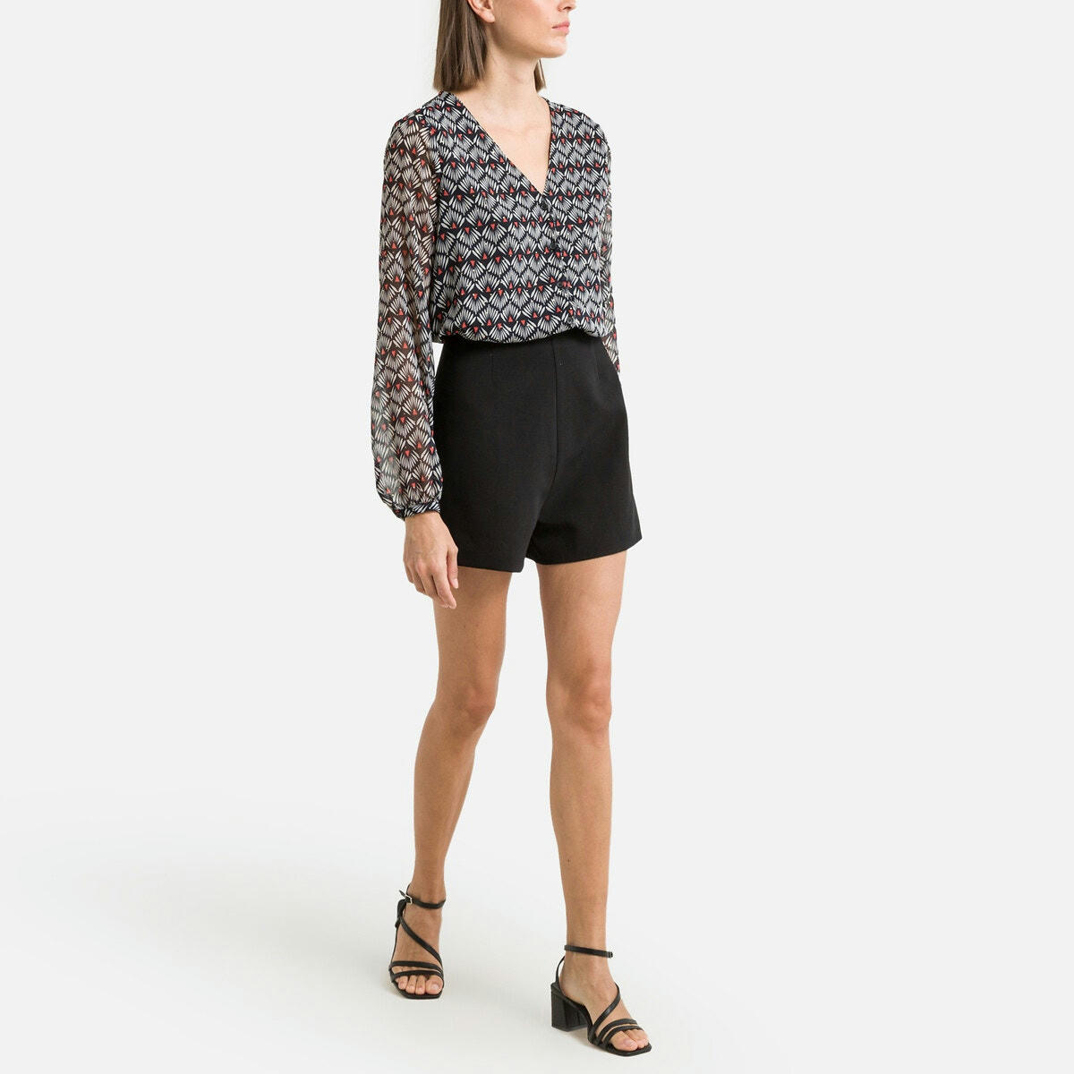 Blouse imprimée, col V