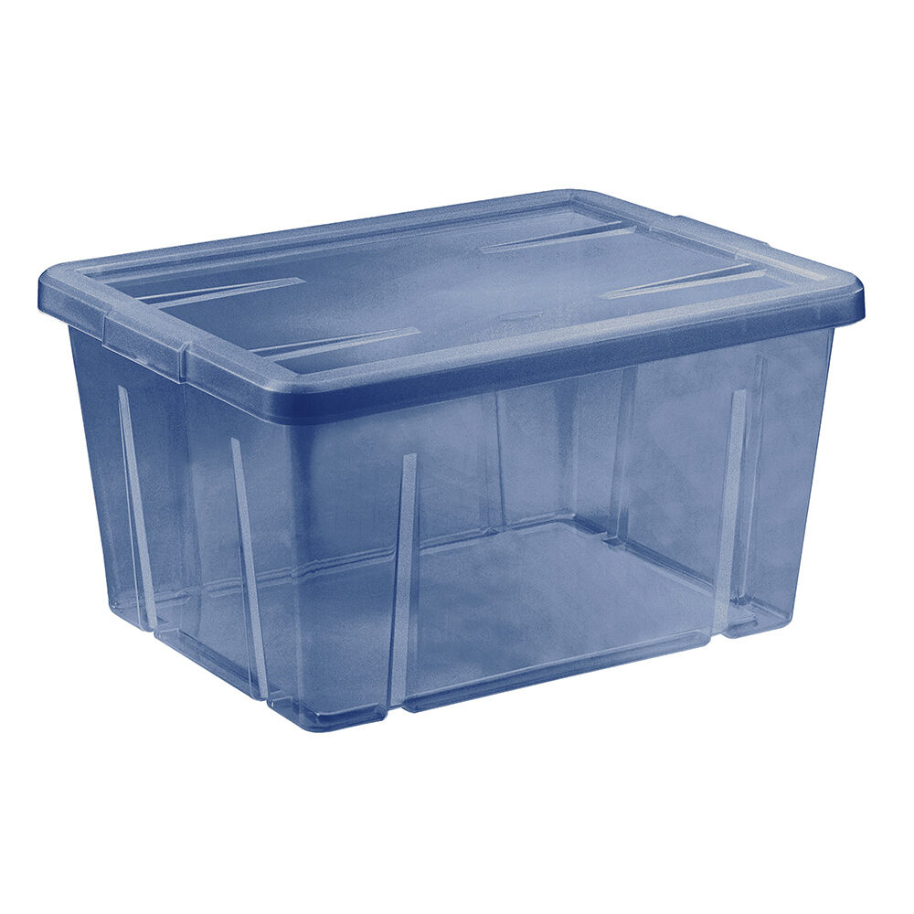BoÎte de rangement bleu avec couvercle 30L