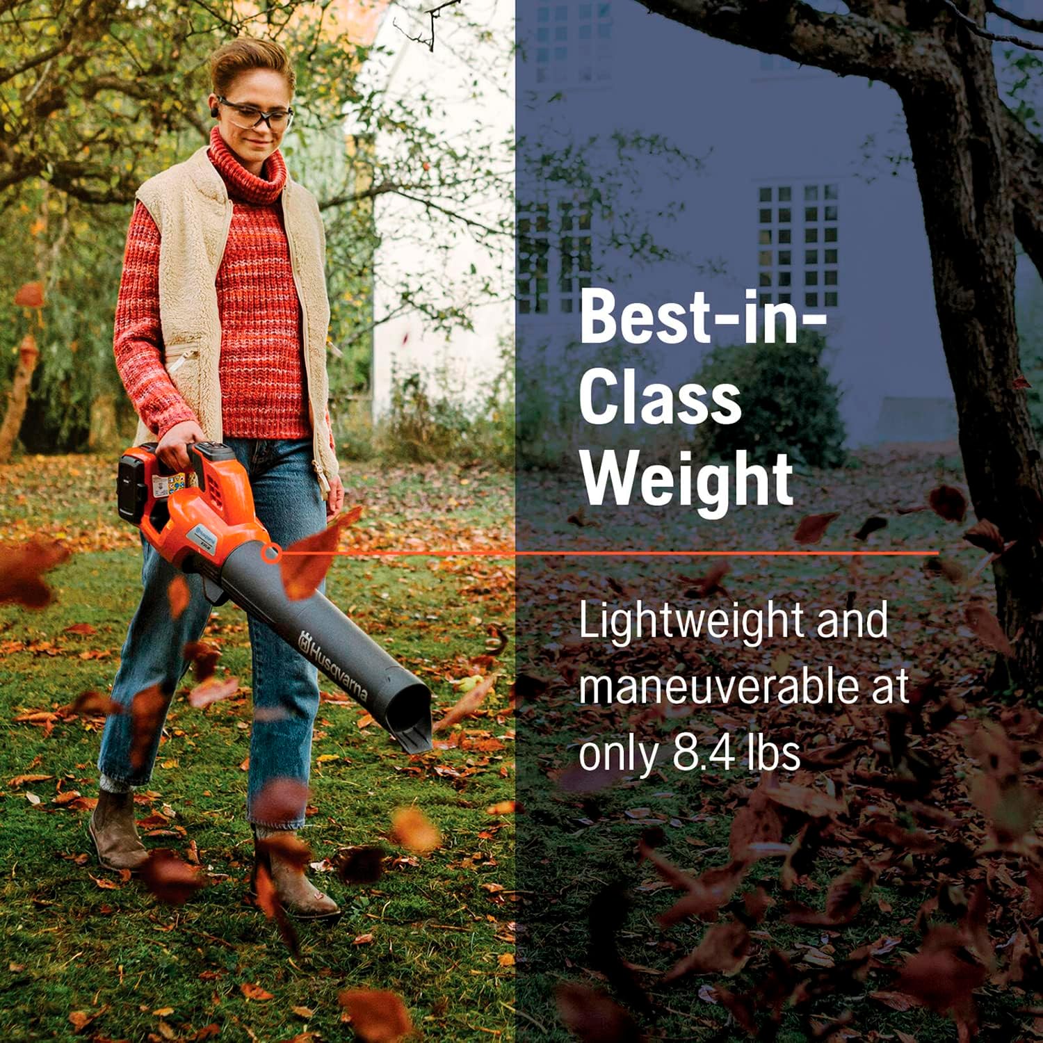 Husqvarna 230iB Battery Powered Cordless Leaf Blower  136-MPH 650-CFM Electric Leaf Blower with Brushless Motor and Quiet Operation  40V Lithium-Ion 4 Ah Battery and Charger Included  970480204