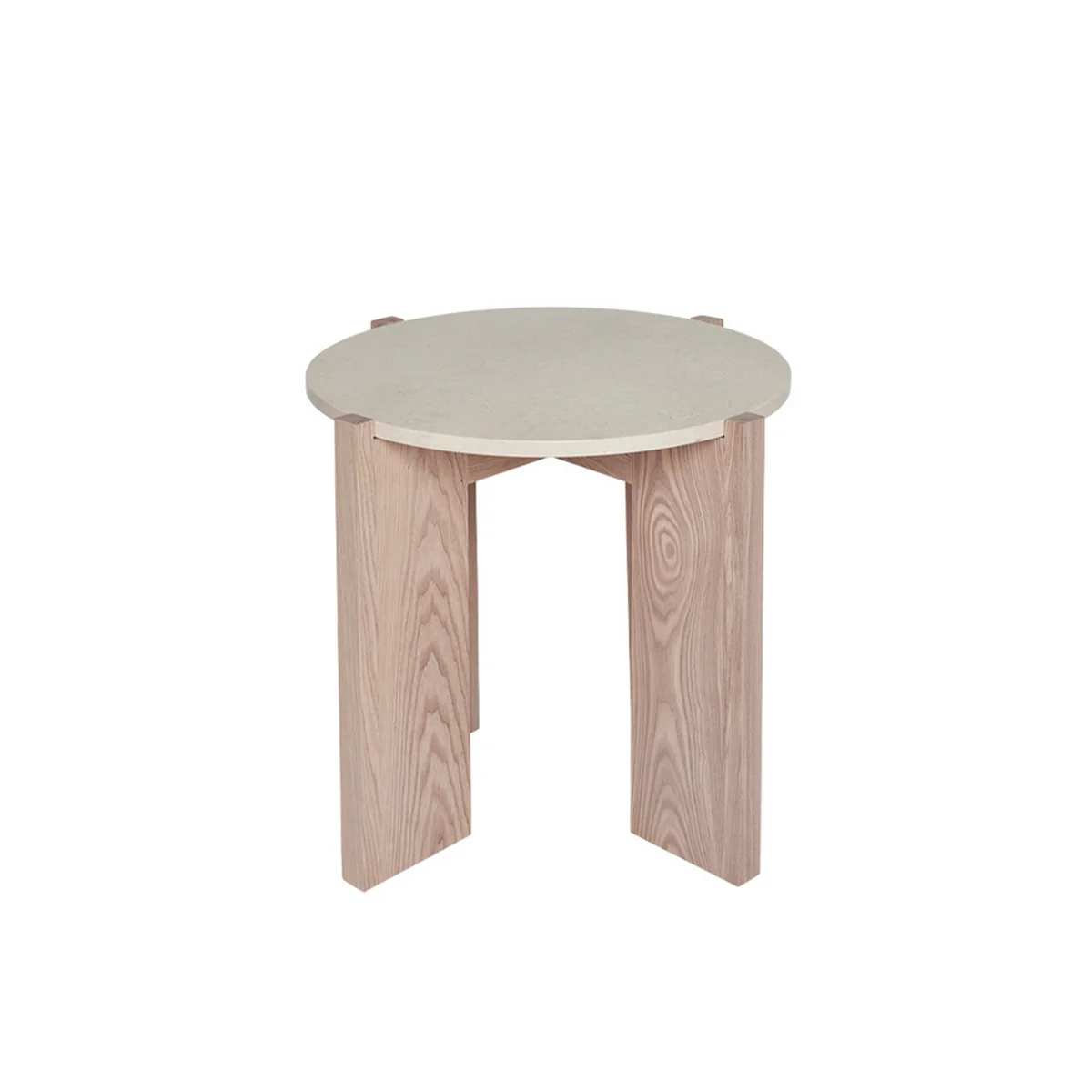 OYOY - Lune Beistelltisch Ø 50 x 43 cm, natur / weiß