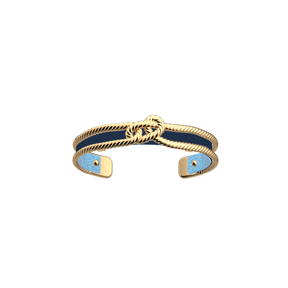 Manchette Cordage, cuir réversible Marine / Ciel étoilé