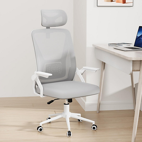 Chaise De Bureau Ergonomique En Maille,chaise De Bureau À Dossier Haut Avec Appui-tête Réglable, Rattantree