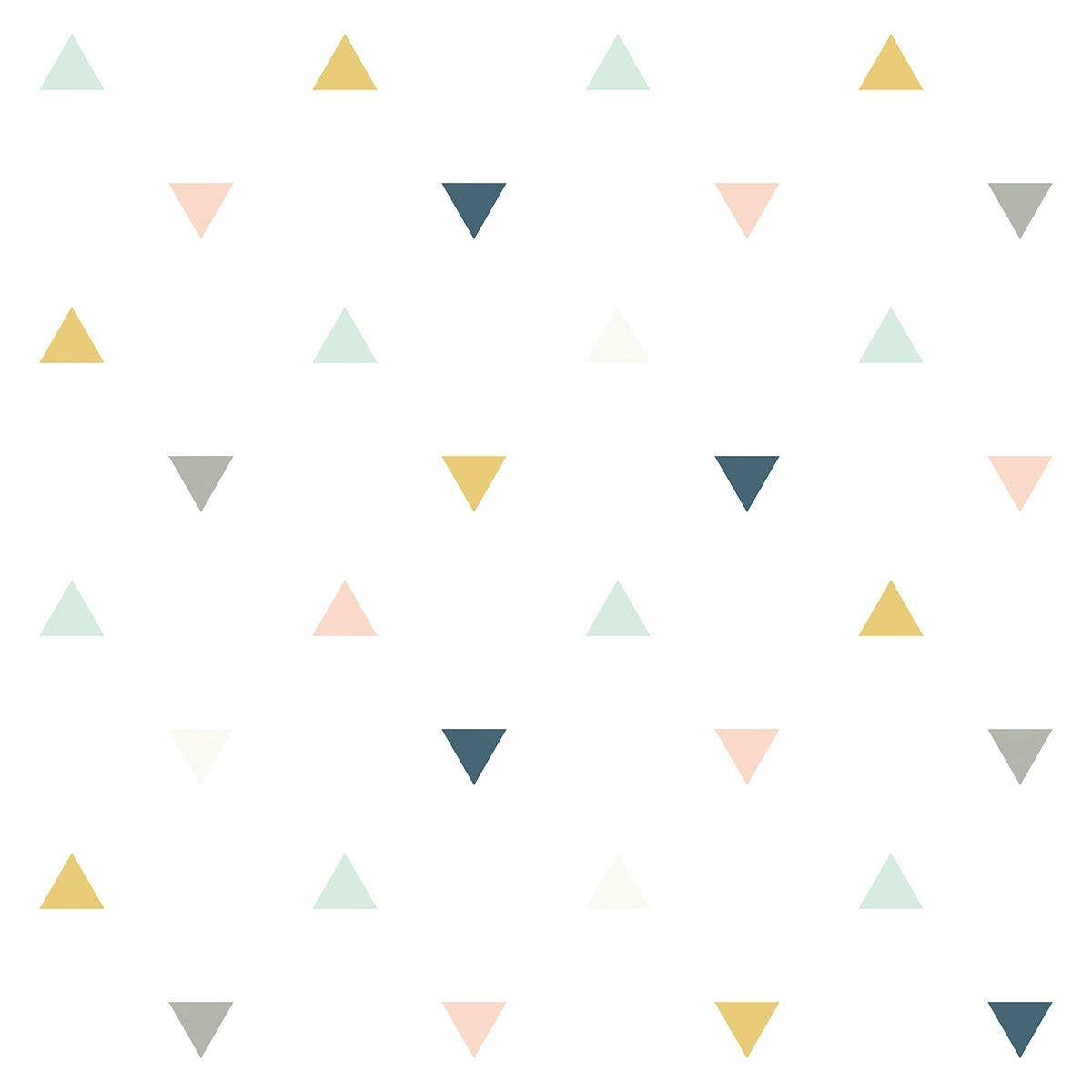 ENCHANTED - Papier peint triangles en Papier Multicolore 50cm x 10m