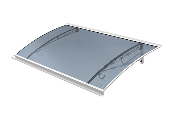 ARCTOM Auvent Regi 140x82 couleur blanc RAL9016, plaque antrhracite