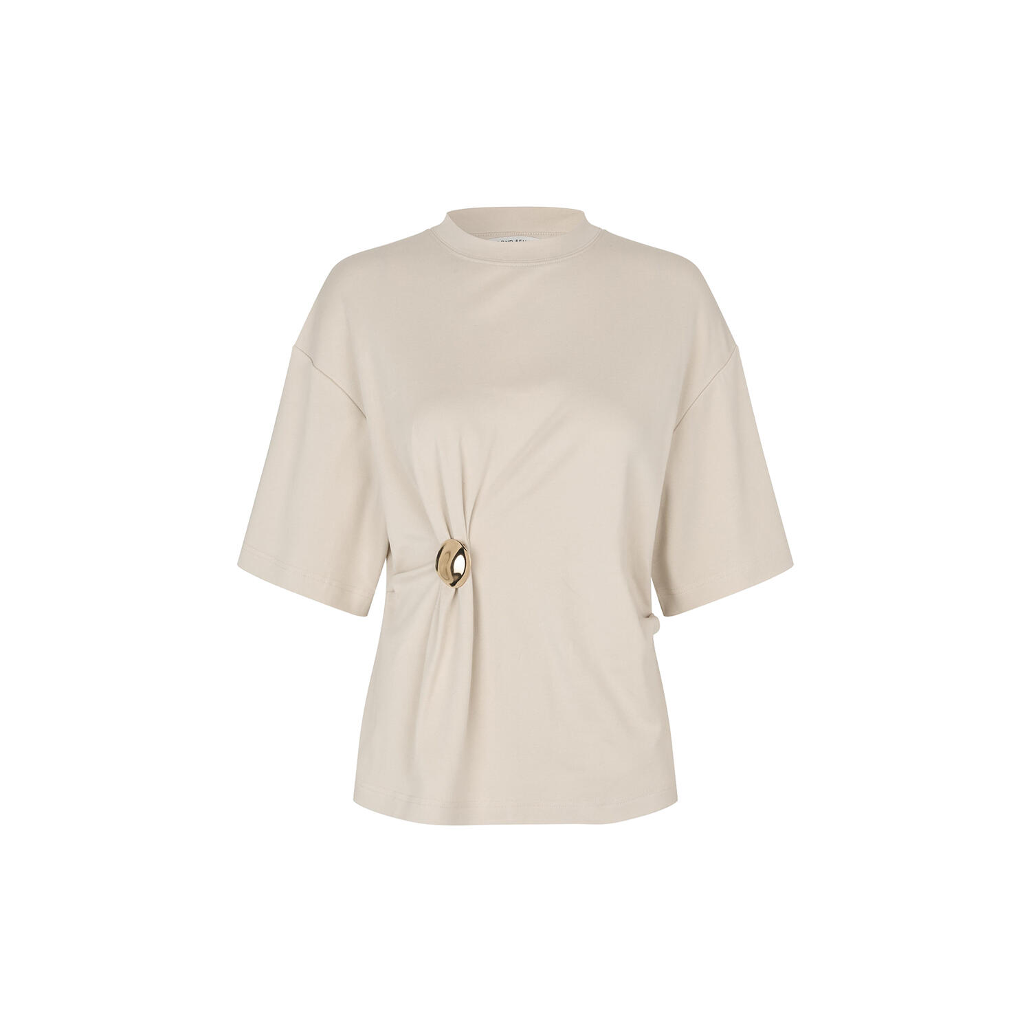 Enora Brooch Tee, soft beige