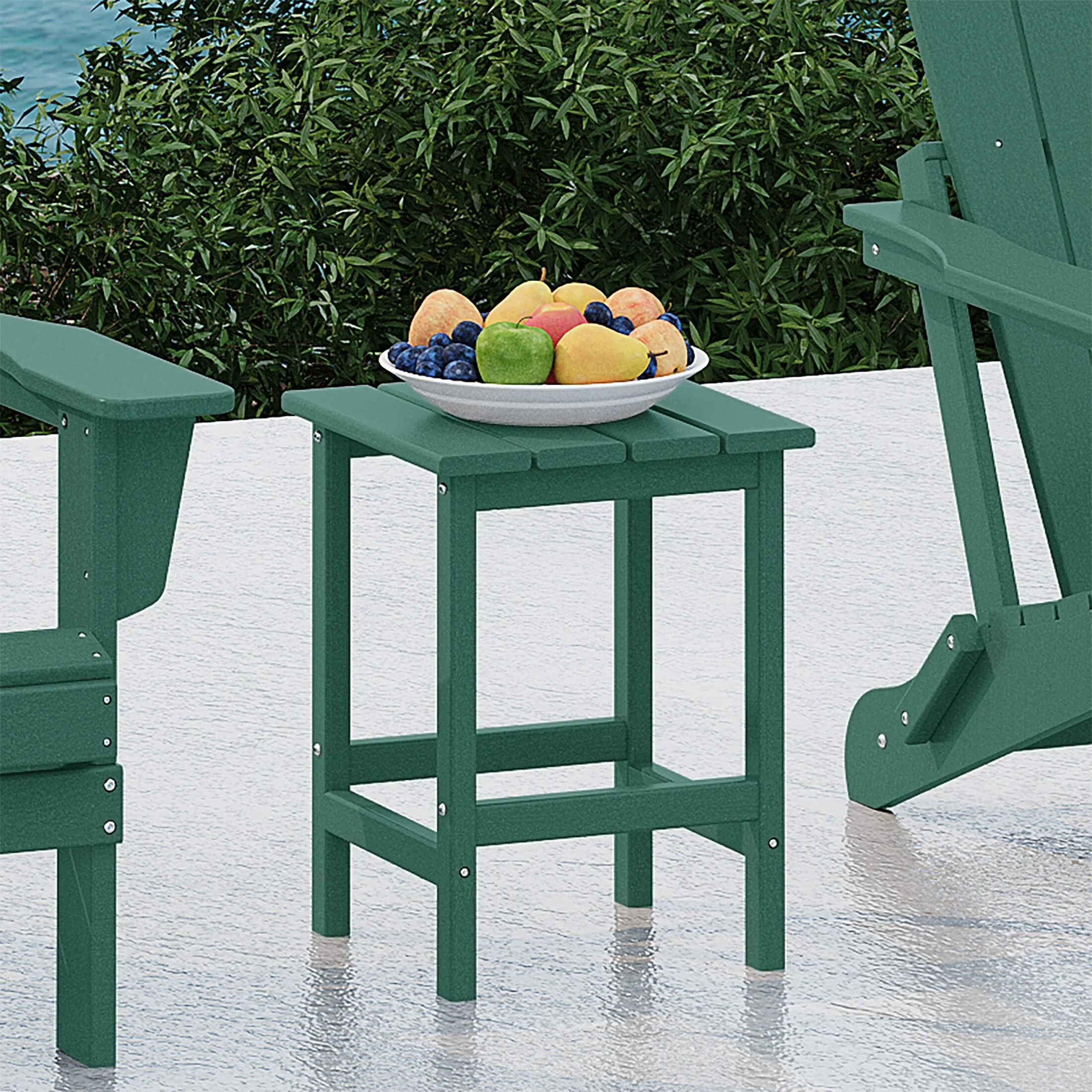 Polytrends Laguna Hdpe All Weather Outdoor Patio Square Side Table
