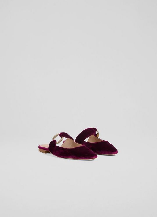 NancyBurgundy Plain Mule Flats