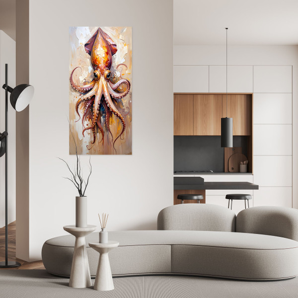 Naklejka samoprzylepna do salonu Feeby Ośmiornica Ocean Natura 40x80