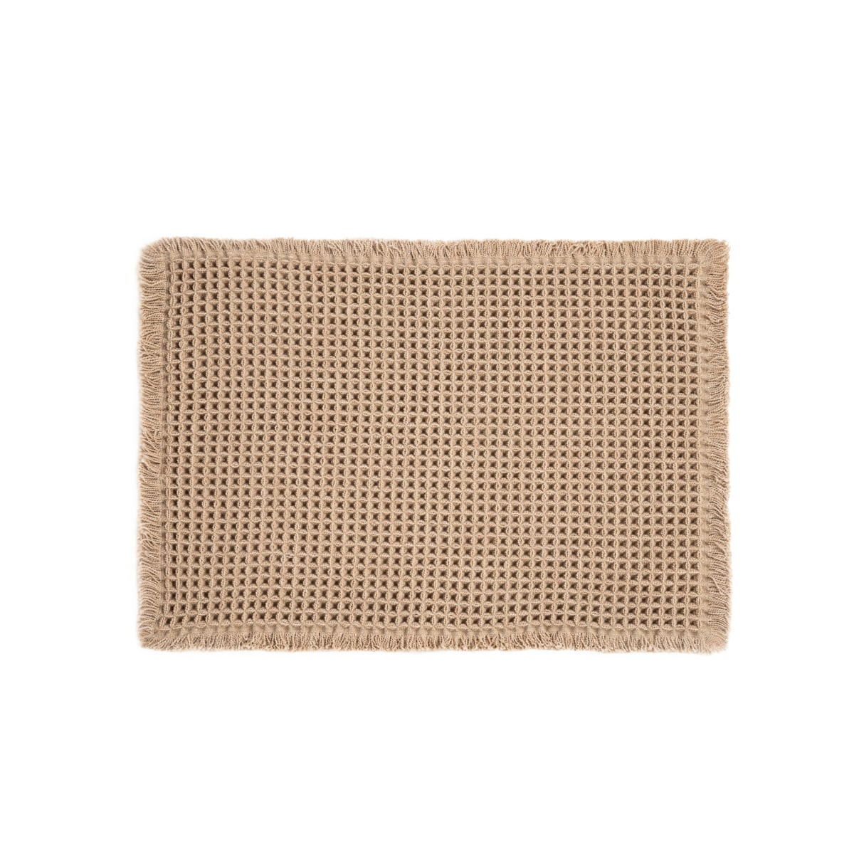 Dywanik łazienkowy VAFFEL beżowy o waflowej teksturze 40x60 cm