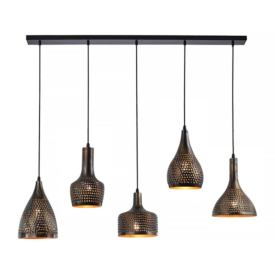 Freelight hanglamp Fueco - 5 lichts - 120 x 150  cm - zwart bruin