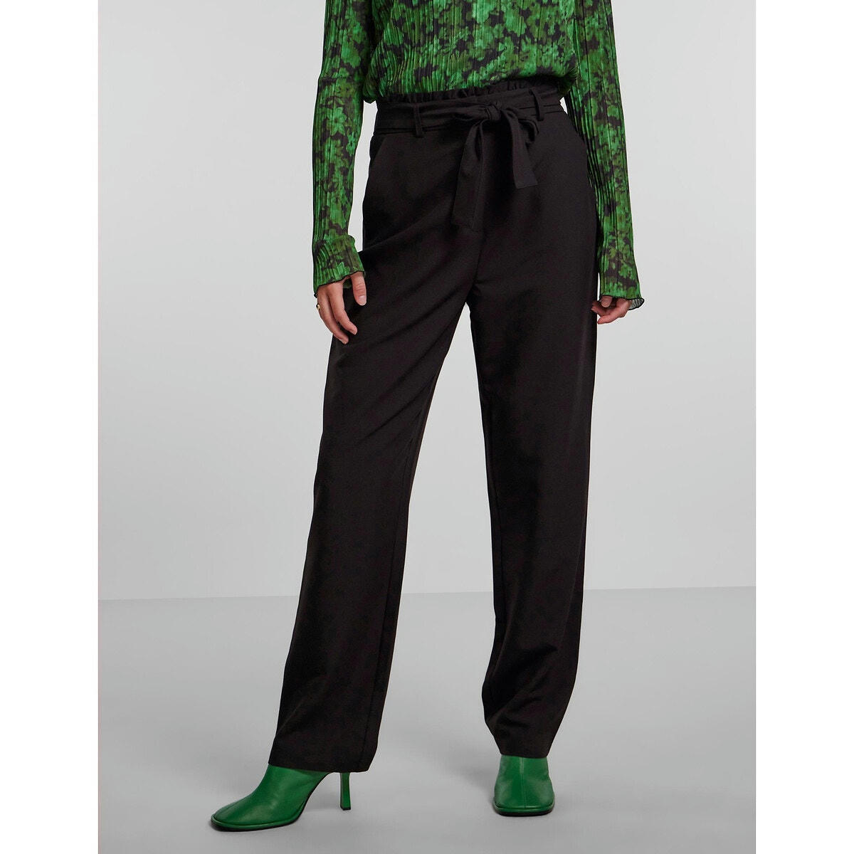 Pantalon paperbag, taille haute