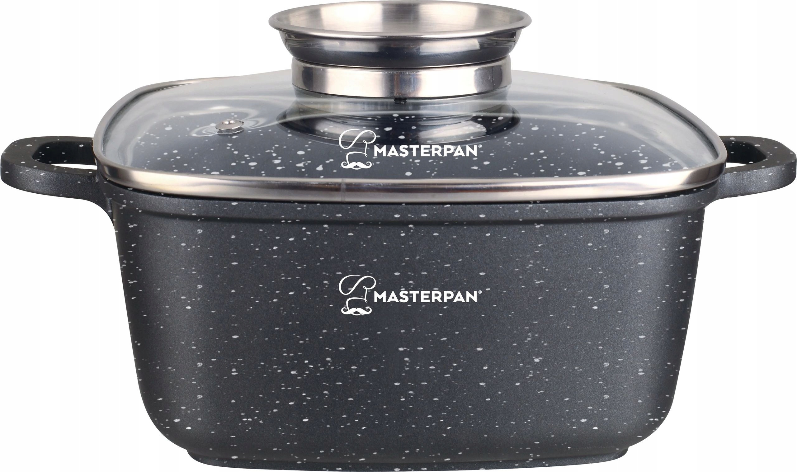 Kwadratowy Garnek Marmurkowy 4.5L Z Pokrywką 24Cm Na Indukcję Gaz Masterpan