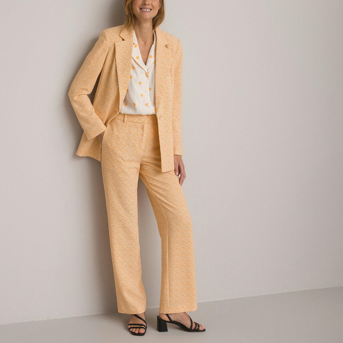 Blazer fluide, motif fleuri