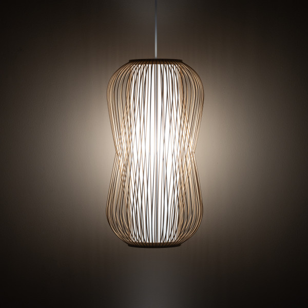 Lampa wisząca naturalne drewno-biała PUKET L 1xE27x25W Nowodvorski