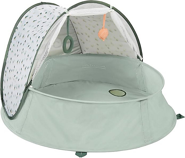 3 en 1 Aire de Jeux, Piscine et Tente Anti-UV FPS 50  pour bébé, Moustiquaire et Auvent rabattables