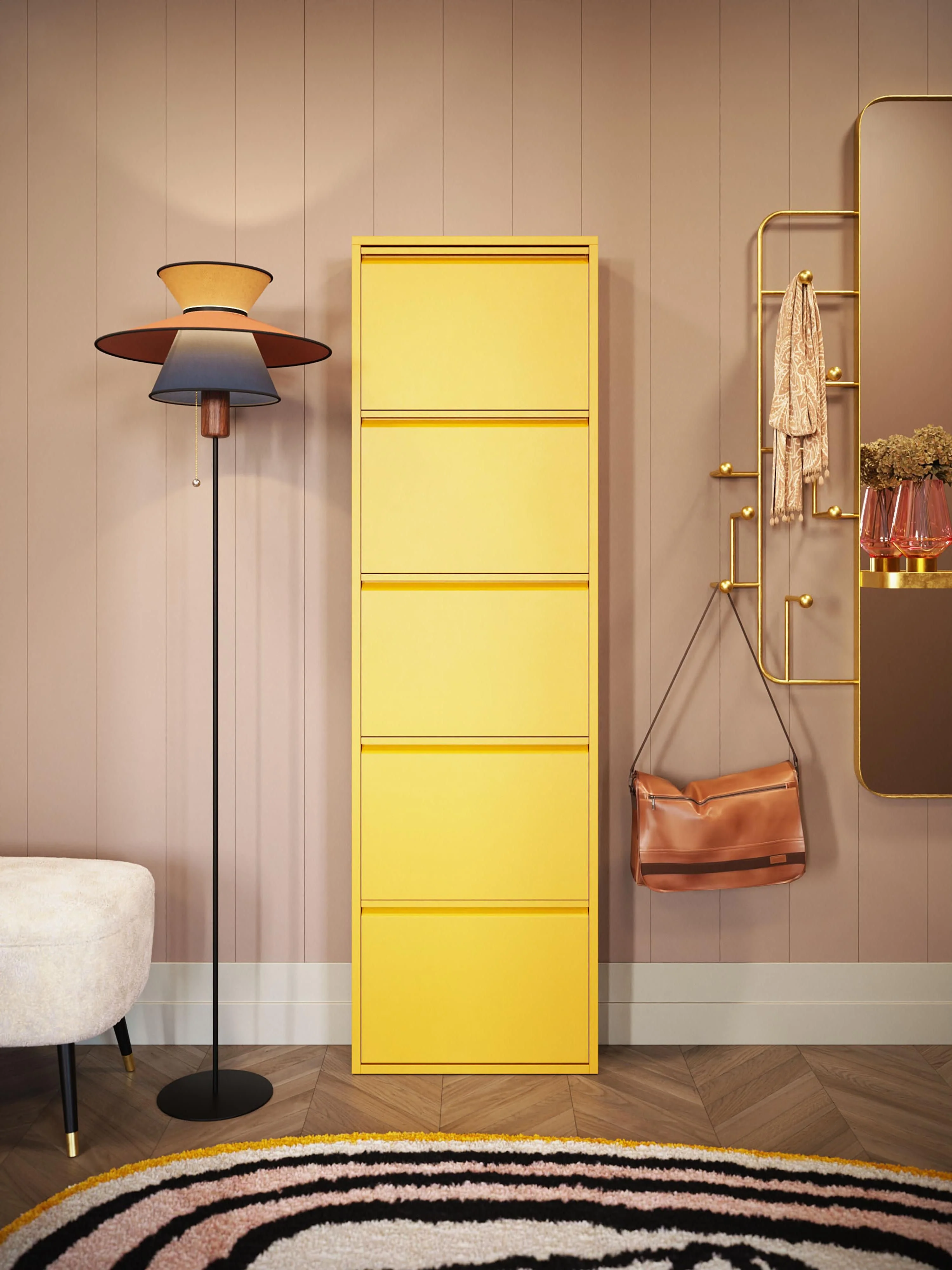 Wand-Schuhschrank Caruso mit Klappfächern