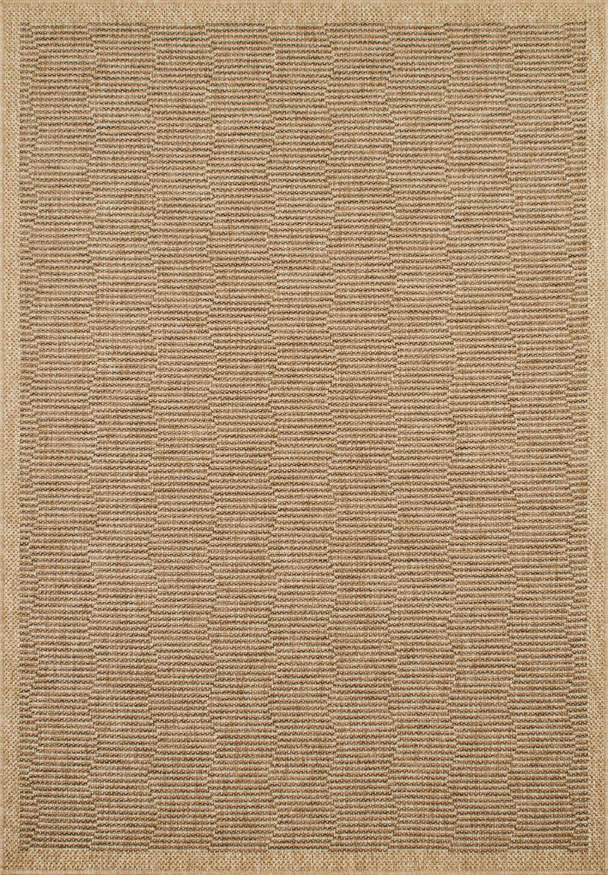 NATURE - Tapis polypropylène aspect jute marron - 60x180 cm