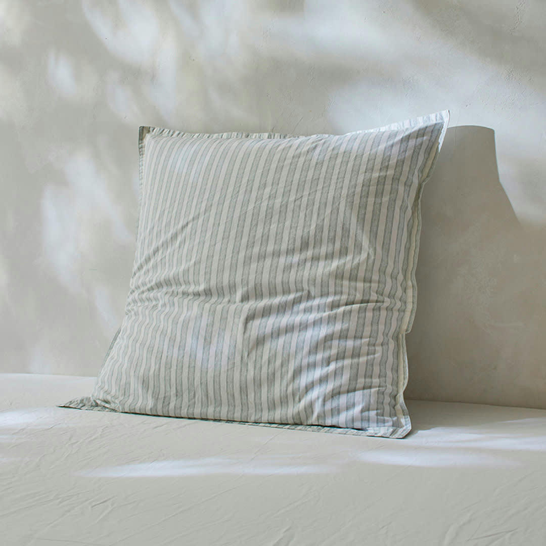 FA KERALA - 2 Taies d'oreiller en percale de coton organic 50x50+2,5 cm vert clair