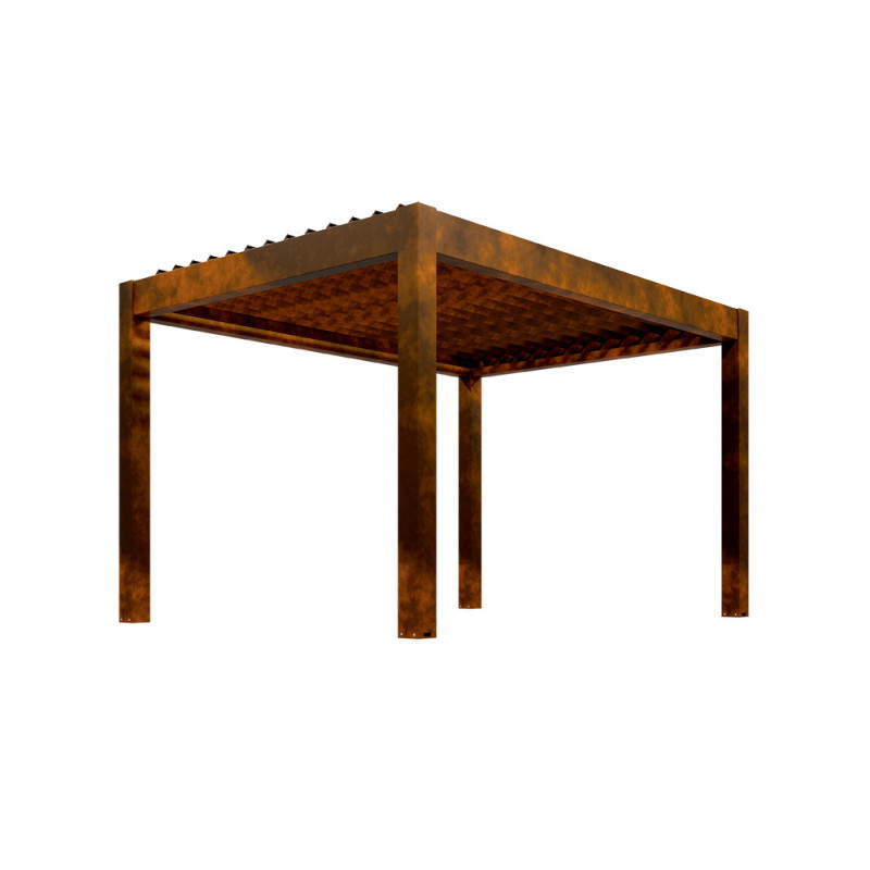 Pergola bioclimatique Capri LDD effet rouillé 4 x 3 x 2,5 m