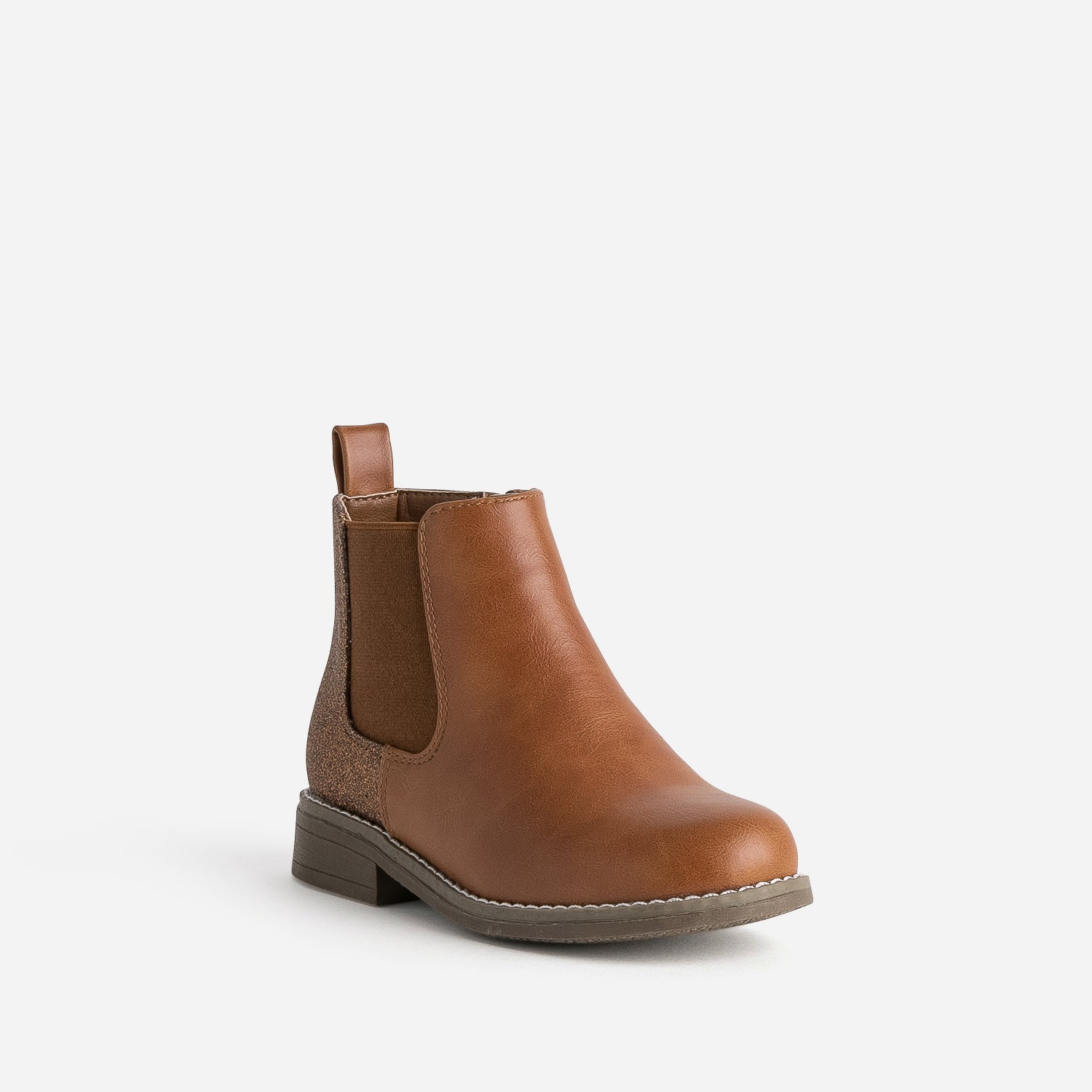 Chelsea boots BUGGY camel à détails pailletés