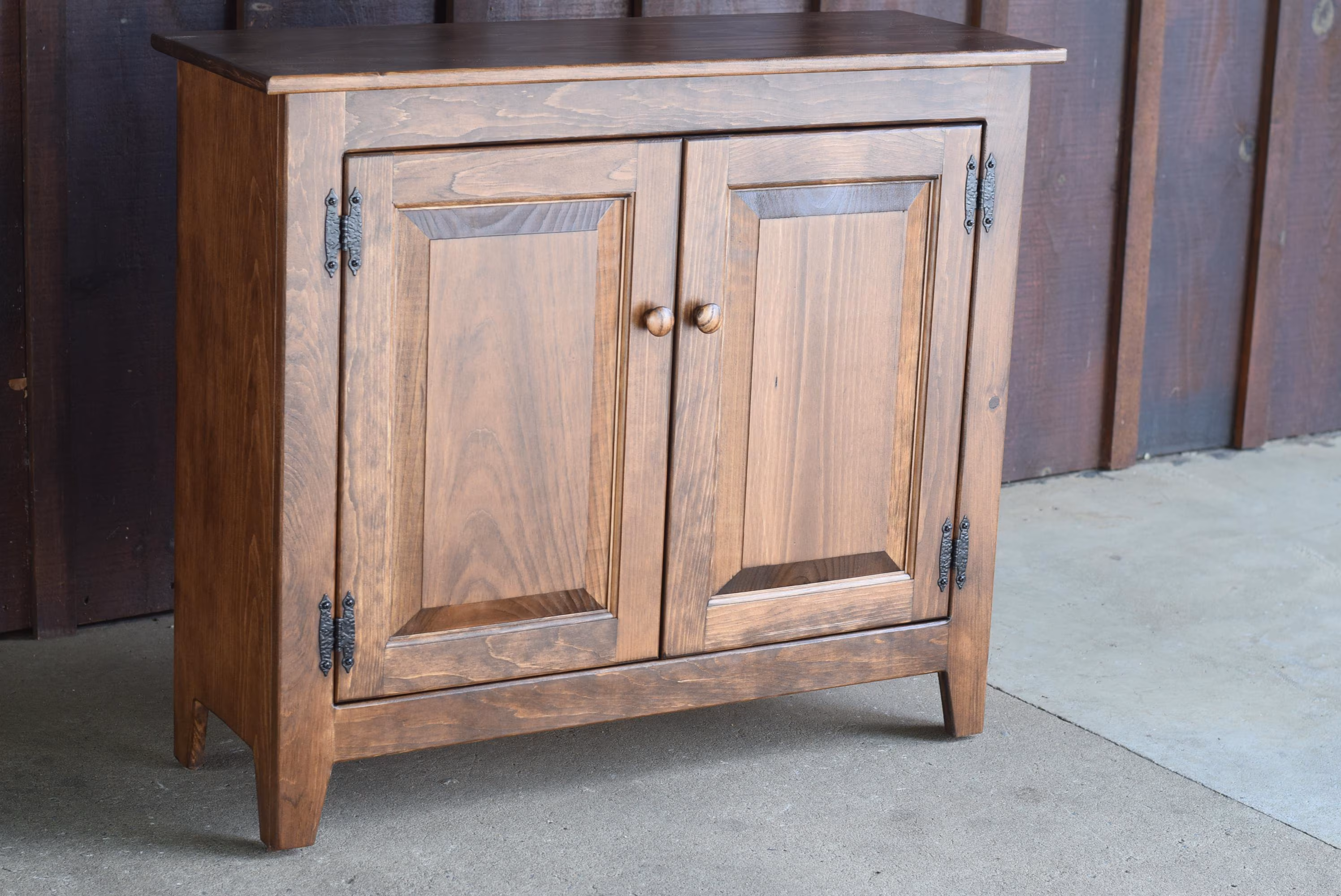 Amish Handcrafted Hall Cabinet | Primitive Pine 2-Door Cabinet