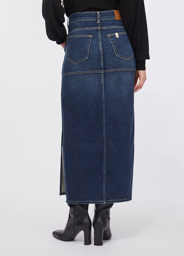 Gonna in denim con spacchi