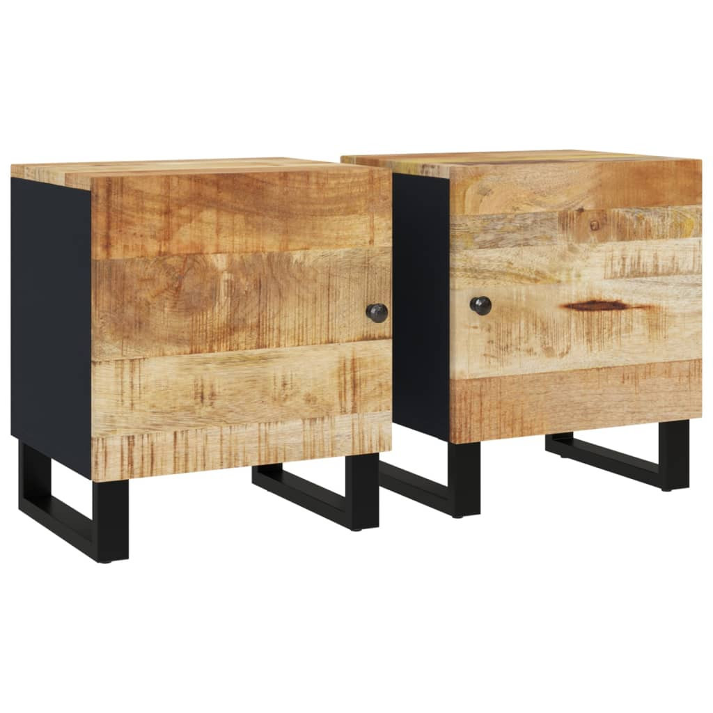 2x Szafka Nocna Stolik Komoda z Drzwiami Do Sypialni 40x33x46 cm