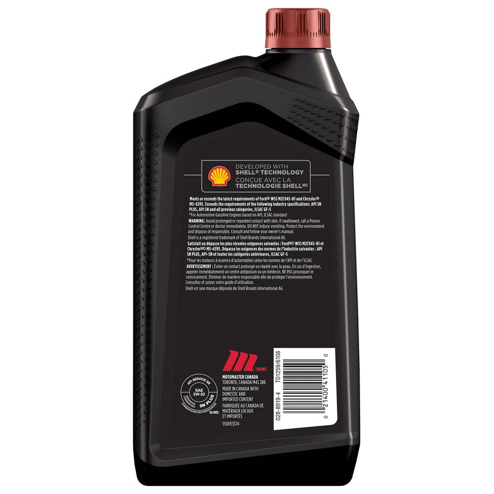 MotoMaster High Mileage 5W20 Conventional Engine/Motor Oil, 946-mL