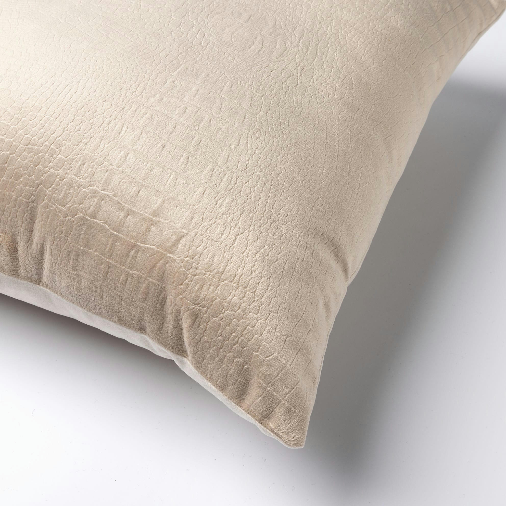 Croco - Coussin - beige en velours 40x40 cm avec imprimé animalier