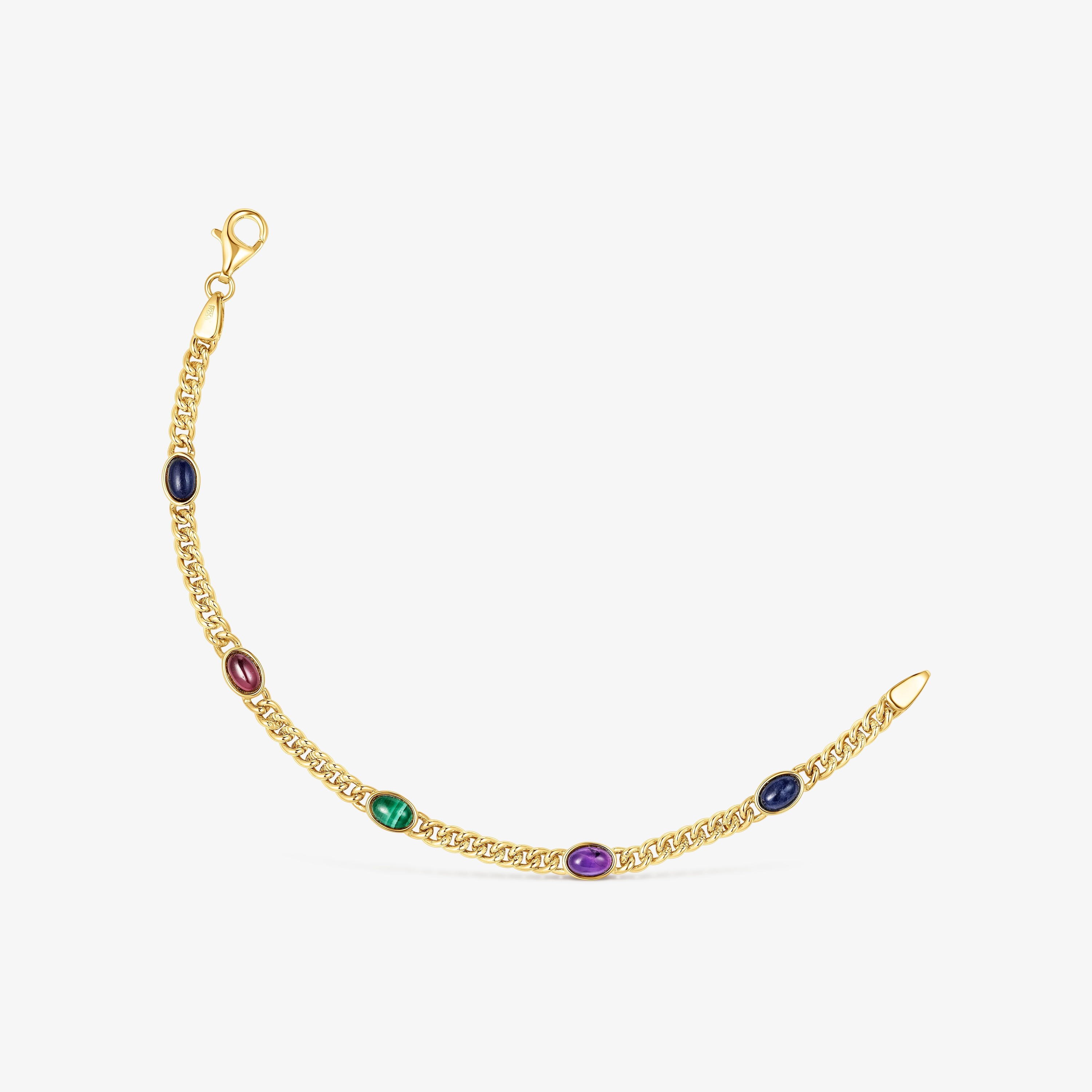 Pulsera con baño de oro 18 kt sobre plata y gemas Tamara Falcó X TOUS