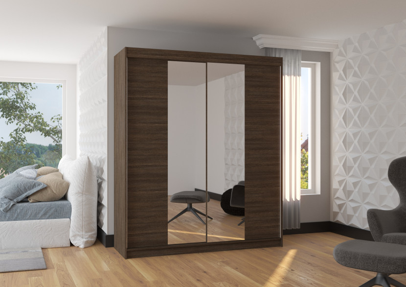 Szafa przesuwna z lustrem BALANCE 180 Choco