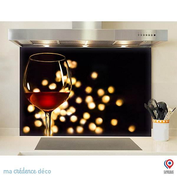 Crédence cuisine fond de hotte Verre et lumiéres - Verre trempé - L 90 cm x H 60 cm - MaCrédenceDéco