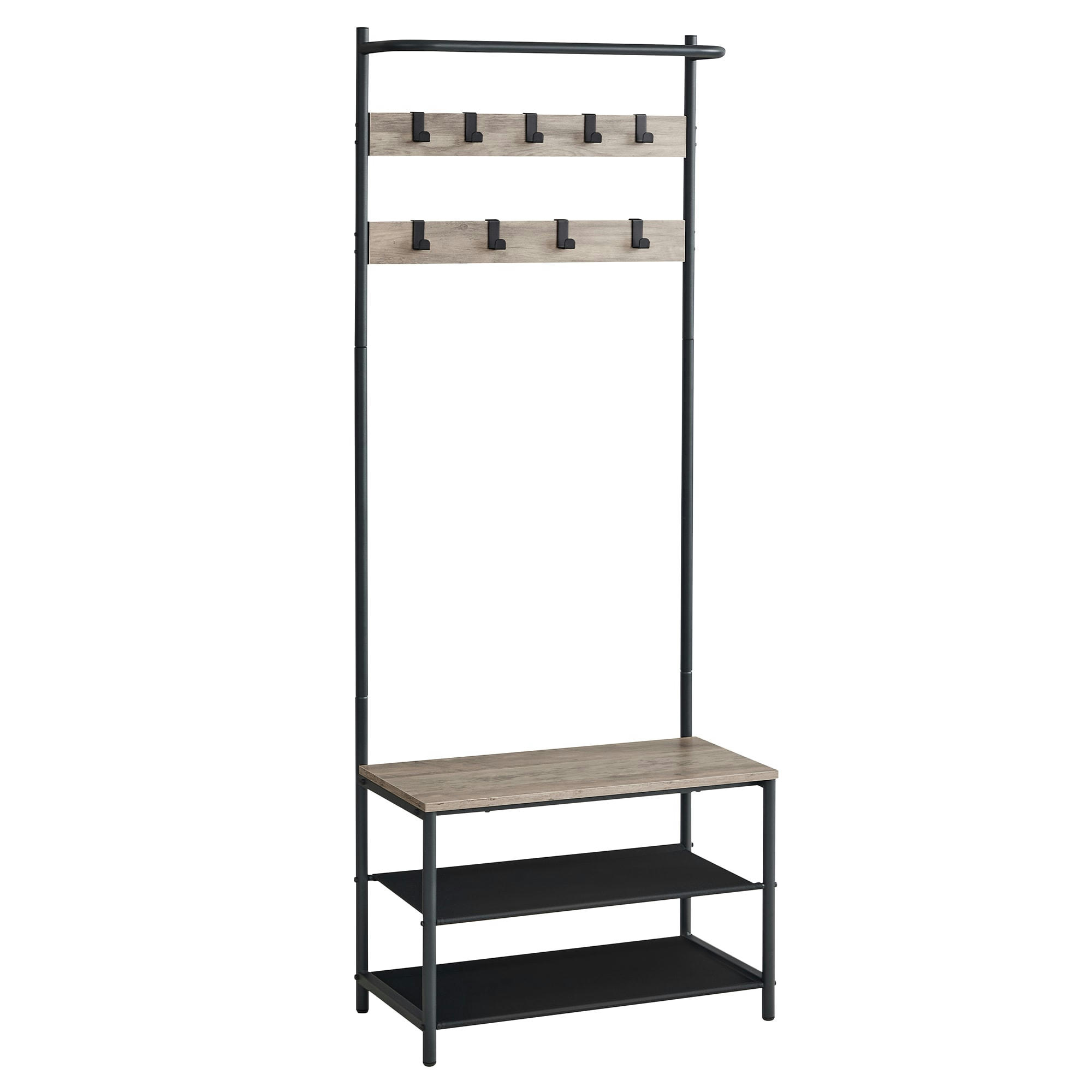 - Meuble d'entrée avec banc effet bois grège