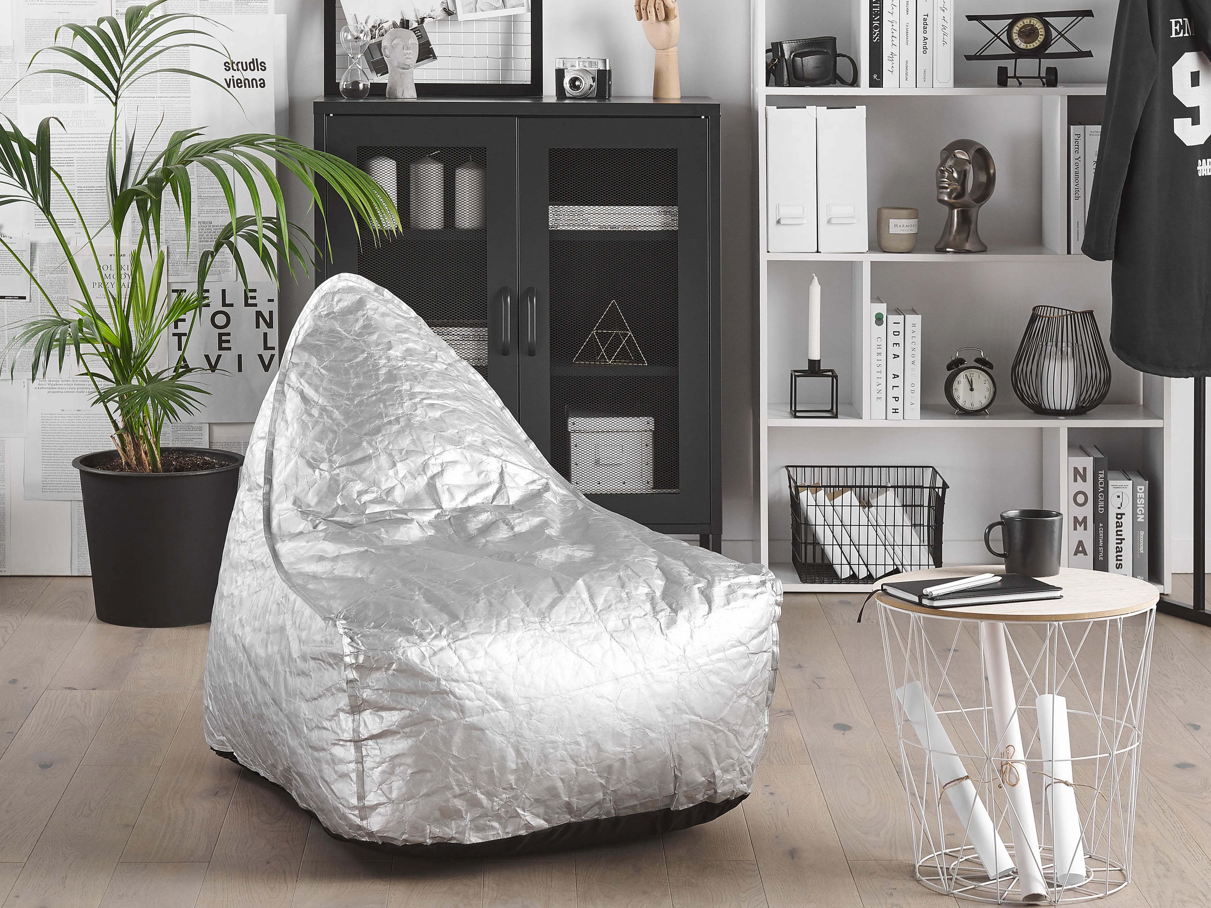 Bean Bag 200 L DROP 63 cm 75 cm Silver