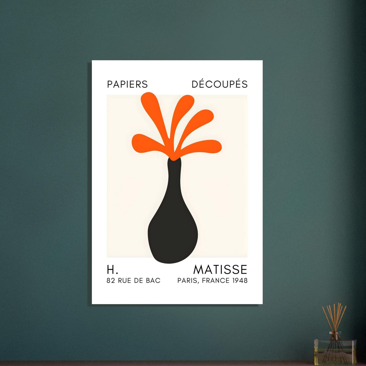 Artfulprints Poster Matisse - Ocean flower orange  - 50x70 cm - Oranje