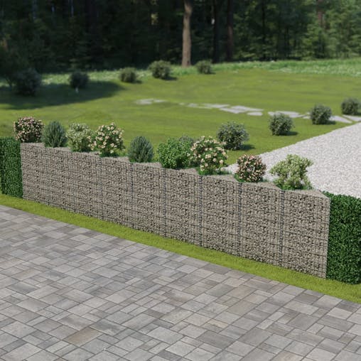 NNEVL Gabion Wall Galvanised Steel 630x30x100 cm