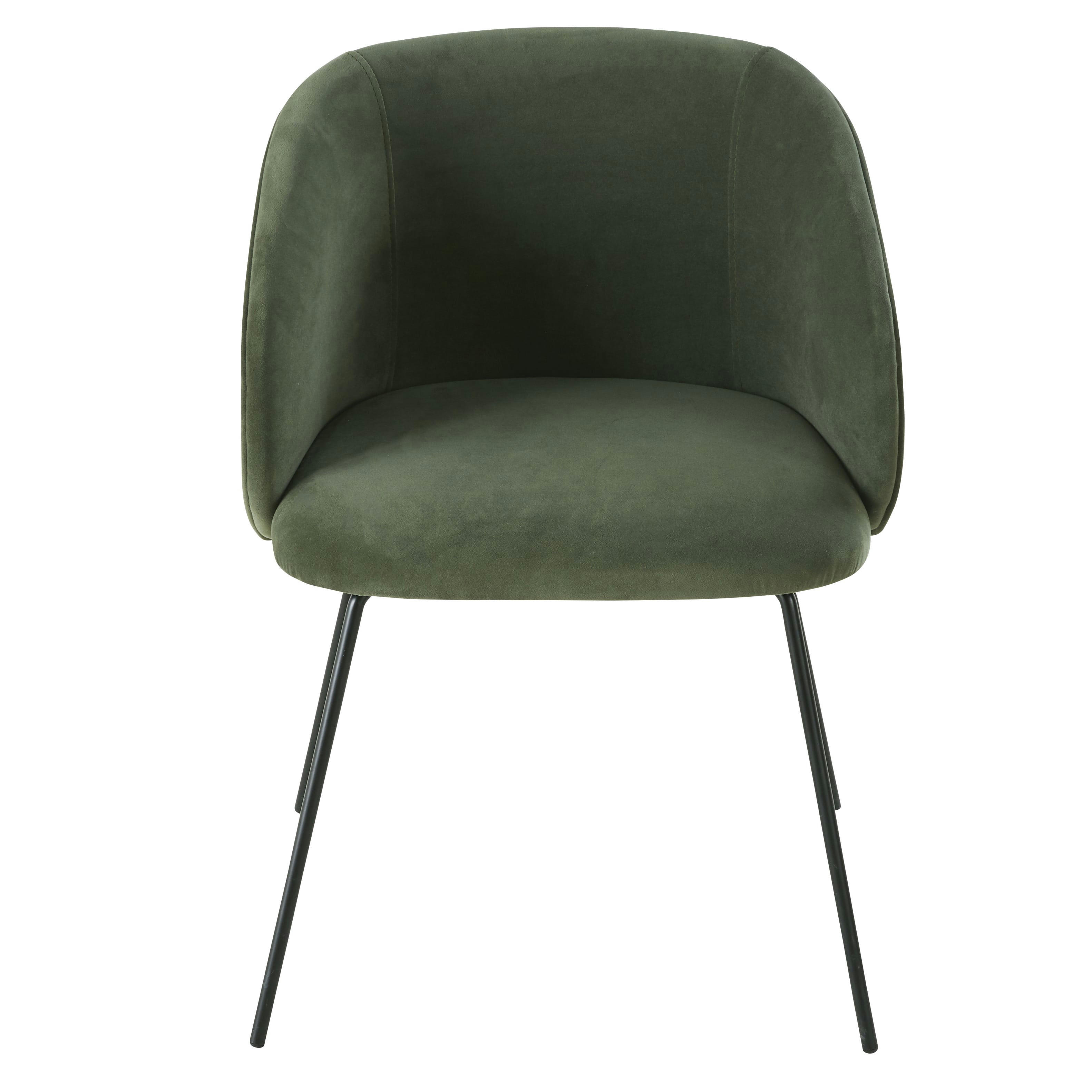 Wanda Business - Fauteuil professionnel en velours vert kaki