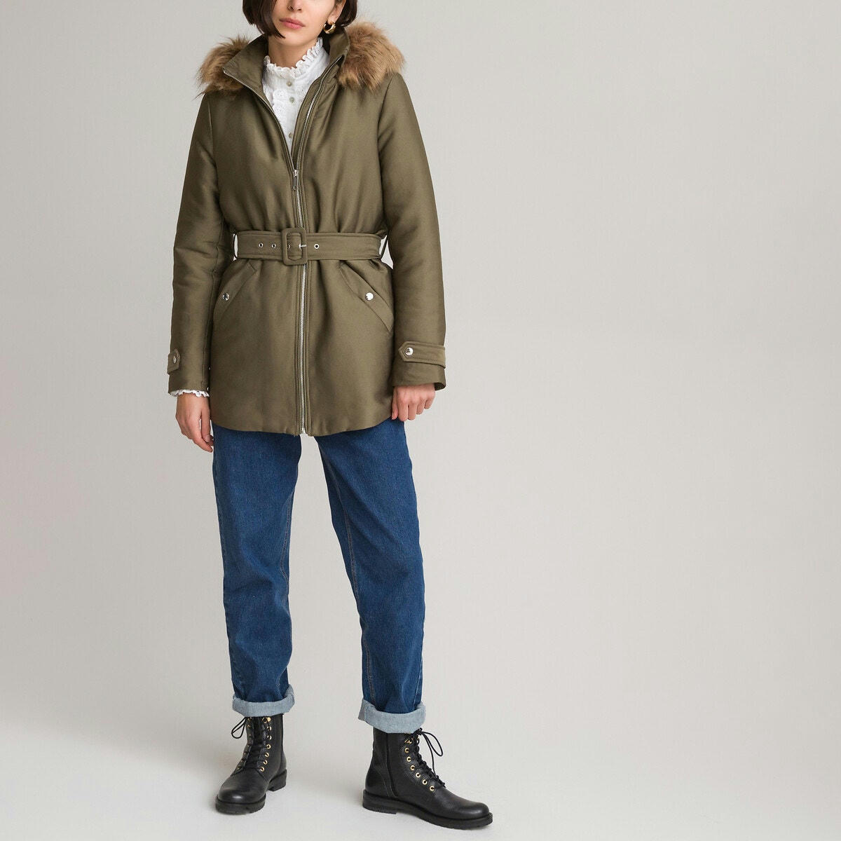 Parka mi-longue à capuche