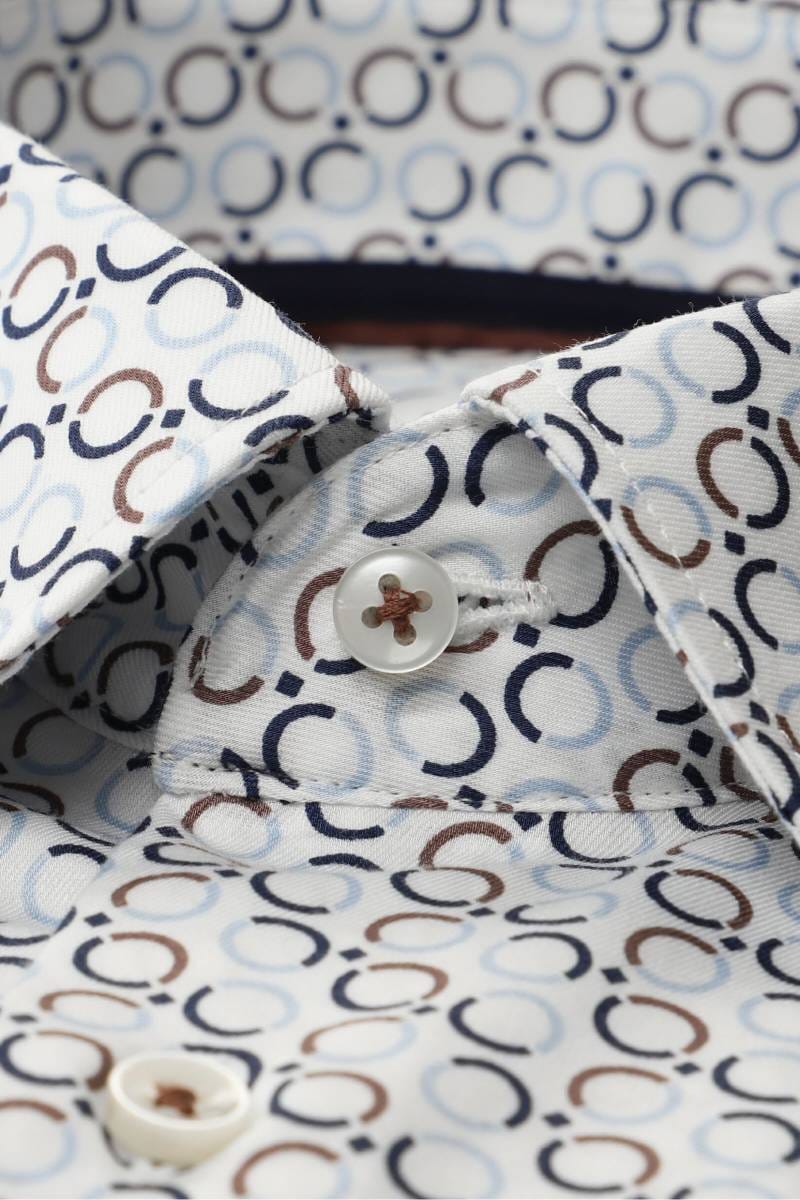 ETERNA Slim Fit Hemd blau, Bedruckt (extra langer Arm)