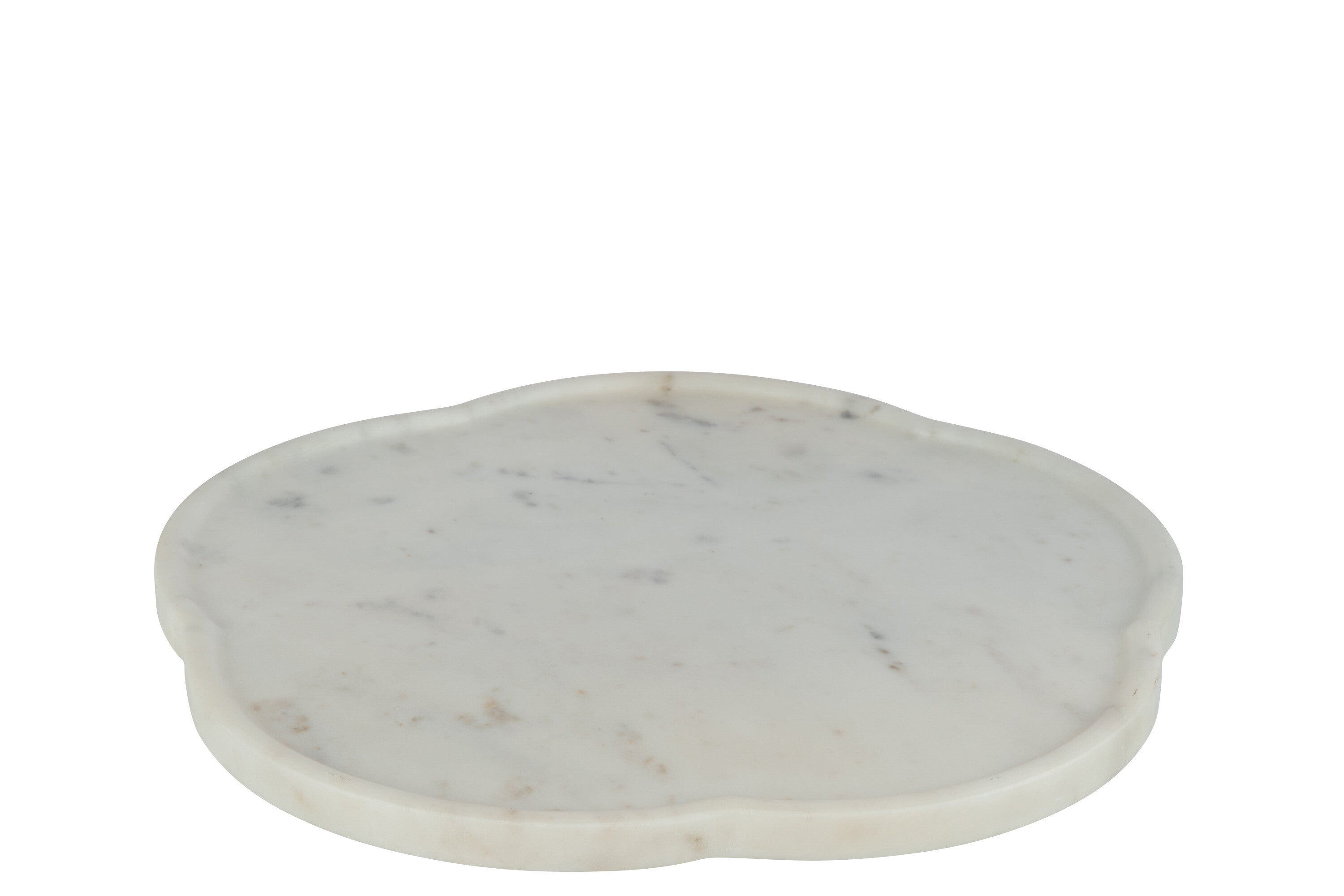 J-Line plateau Bloem Roterend Marmer- steen - wit