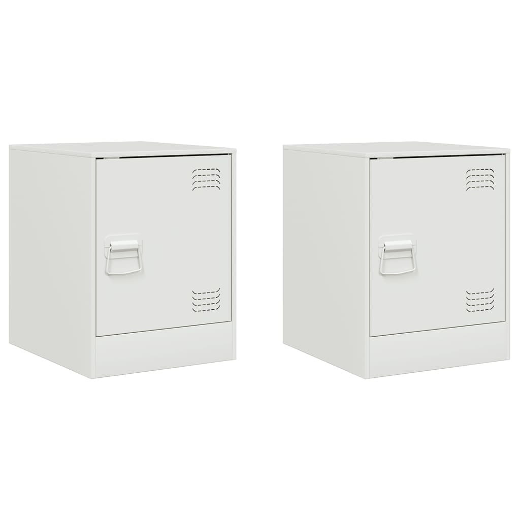 2x Szafka Nocna Stolik Komoda Biała z Drzwiami Do Sypialni 34,5x39x44 cm